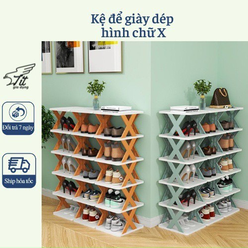 Kệ Giày Dép 5 Tầng Hình Chữ X, Kệ Giày Thông Minh Gấp Gọn Tiện Ích Có Thể Để Đồ Trang Trí