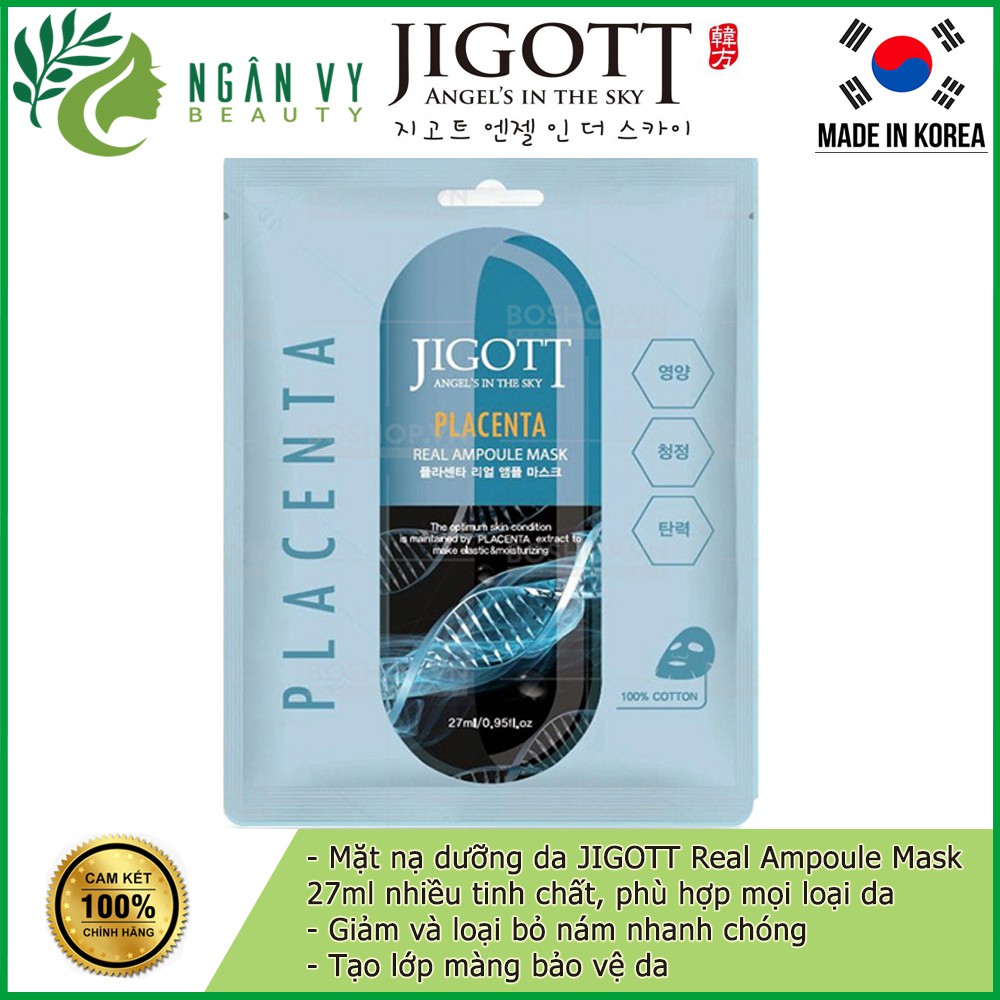 [Mỹ Phẩm Hàn Quốc]Mặt nạ dưỡng da JIGOTT Real Ampoule Mask 27ml nhiều tinh chất lựa chọn
