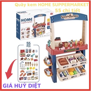 [GIÁ ƯU ĐÃI] Bộ Đồ Chơi Quầy Hàng Bán Kem  Cỡ Lớn Gồm 55 chi tiết, máy tính tiền, máy quẹt thẻ, âm thanh