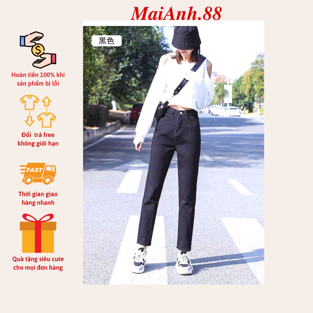 Quần jean baggy nữ cạp cao MaiAnh.88 quần bò baggy nữ rách gối phong cách Street style | BigBuy360 - bigbuy360.vn