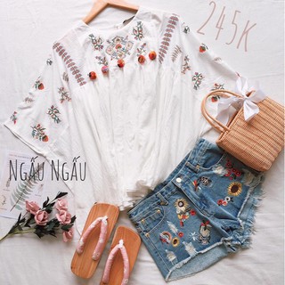 Áo Boho Thêu Họa Tiết (CÓ SẲN/ẢNH THẬT)