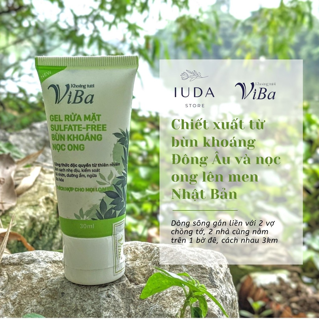 Sữa/gel rửa mặt VIBA 30ml SRM làm sạch nhẹ dịu, dưỡng ẩm - IUDA Store