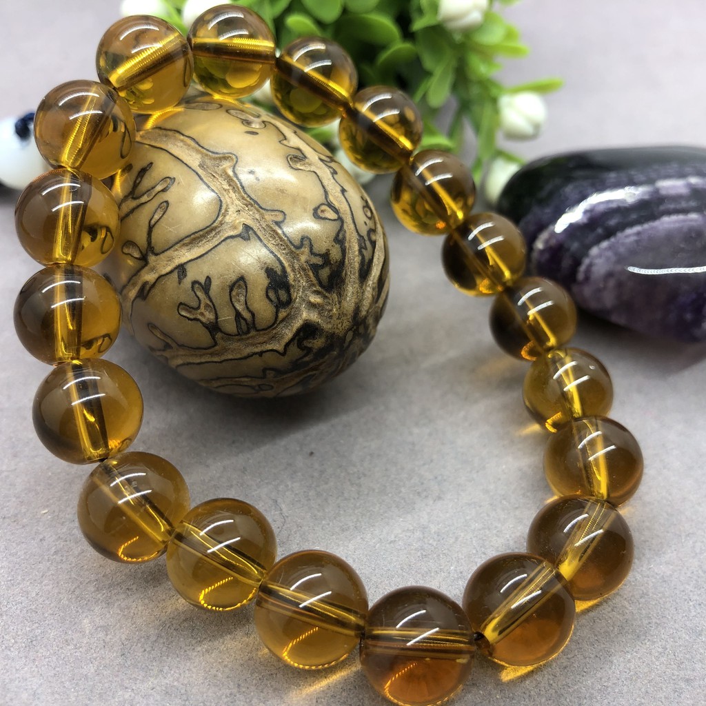 Vòng Tay Chuỗi Hạt Pha Lê Nâu 6 / 8 / 10 / 12mm charms