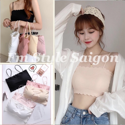 Áo Ngực Bra Su Đúc 2 Dây Viền Sóng | Áo Bra Nữ Cúp Ngang Hai Dây | Fmstyle Saigon 211221022
