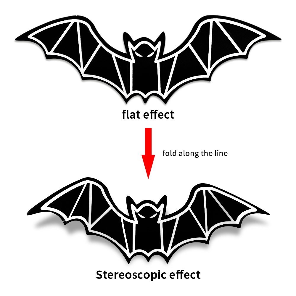 Bộ 12 Đề Can Dán Cửa Sổ / Cửa Ra Vào Họa Tiết Dơi 3D Màu Đen Dạ Quang Chống Thấm Nước Có Thể Tháo Rời