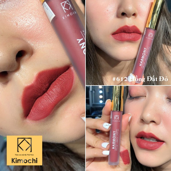 Son kem lì Kimochi màu hồng đất đỏ 612