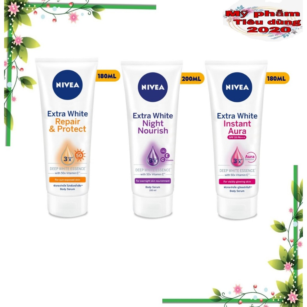 Tinh Chất dưỡng thể trắng da Nivea Extra White Body Serum 180ml/200ml