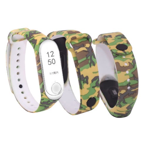 Dây đeo tay bằng silicon màu sắc và họa tiết dành cho Xiaomi Mi Band 3/4