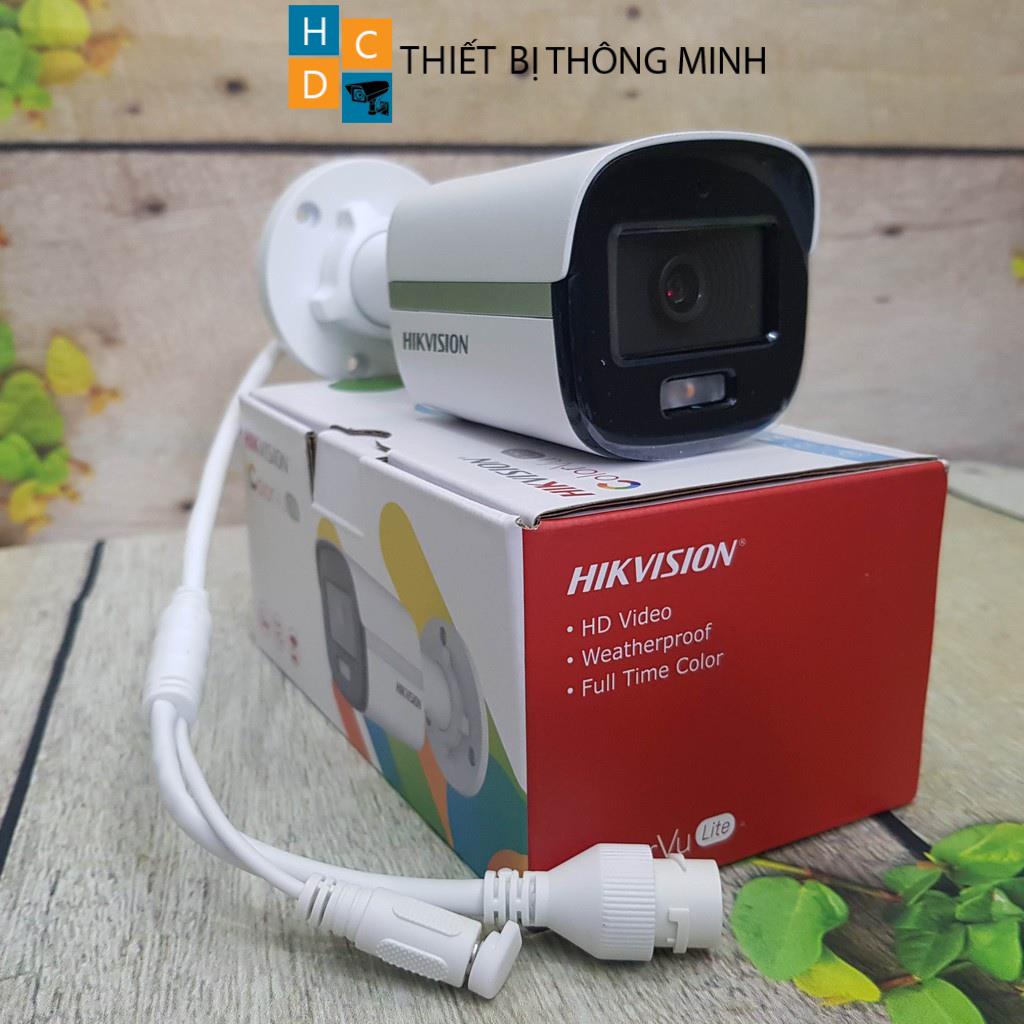 Camera Hikvision 2mp có màu ban đêm DS-2CE12DF0T-F đèn trợ sáng 40m vỏ kim loại chính hãng BH24 tháng