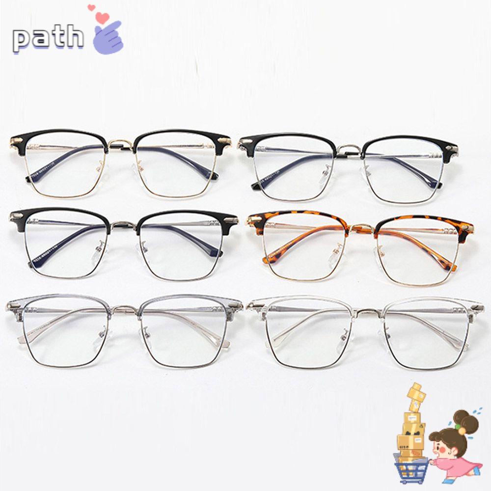 ♪PATH♪ Women Computer Goggles Vision Care Students Eyewear Anti-UV Blue Rays Glasses Fashion Men Square Frame Metal Eyeglasses/Multicolor