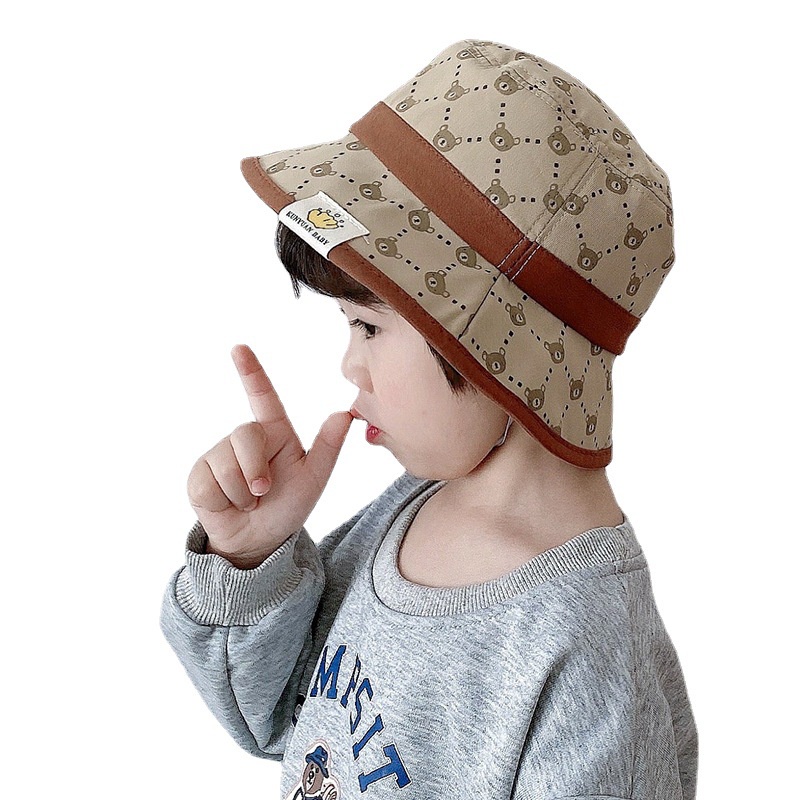 Mũ nón bucket vành rộng gấu cute cho bé từ 8 tháng- 6 tuổi