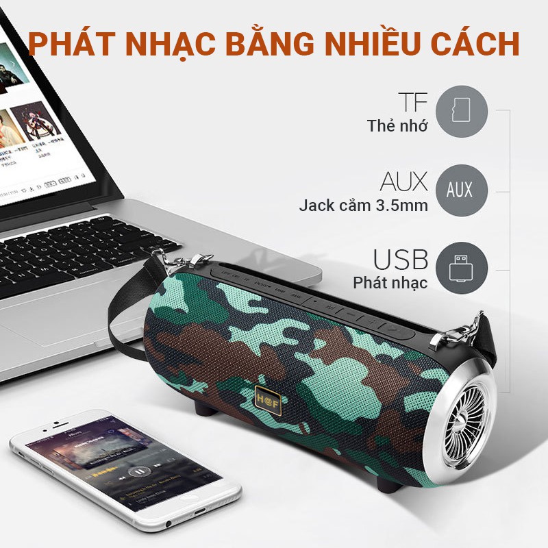 Loa Bluetooth HF-F666 công suất 5W*2 âm thanh HiFi, công nghệ không dây TWS kết nối 2 loa F666 cùng 1 lúc, nhiều màu sắc