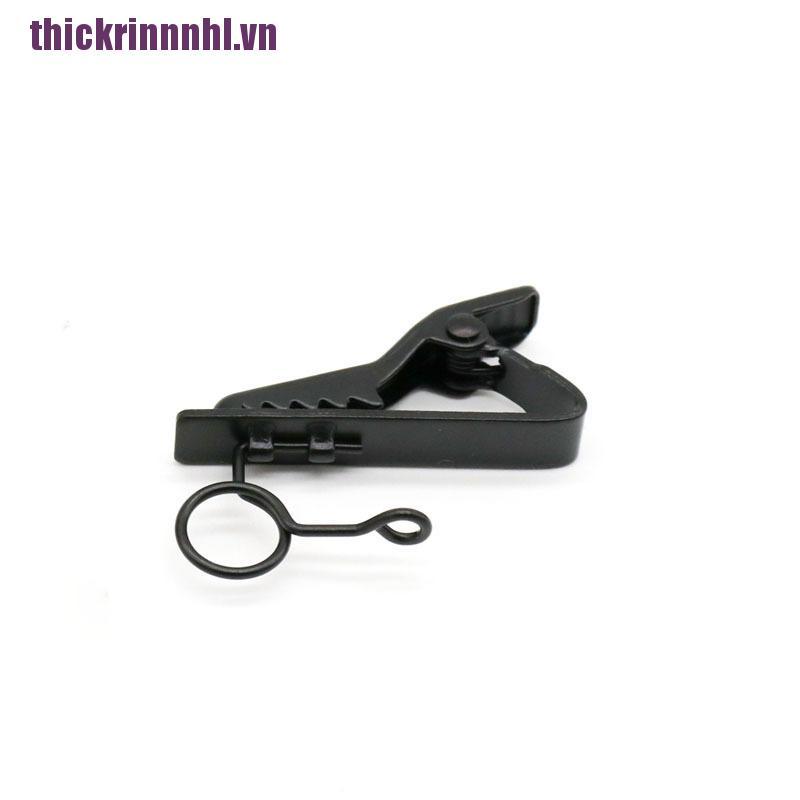 [rinhl]3pcs Metal Microphone Lapel Tie Clip for Lapel Jack Lavalier Mic Mini Audio Mic