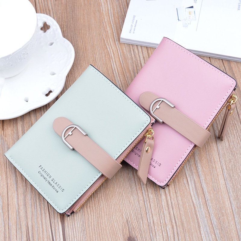 Ví nữ mini ví đựng thẻ dây rút khóa nhiều ngăn cao cấp