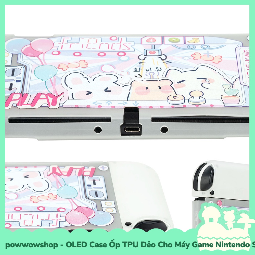 OLED Case Ốp TPU Dẻo Cho Máy Game Nintendo Switch OLED Mẫu Nhân Vật Hoạt Hình Cute Black White Days
