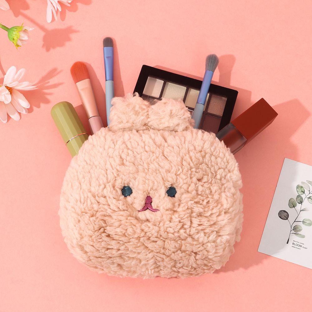 Ví Đựng Tiền Xu / Mỹ Phẩm Mini Hình Thỏ Nhồi Bông Mềm Mại KENT1