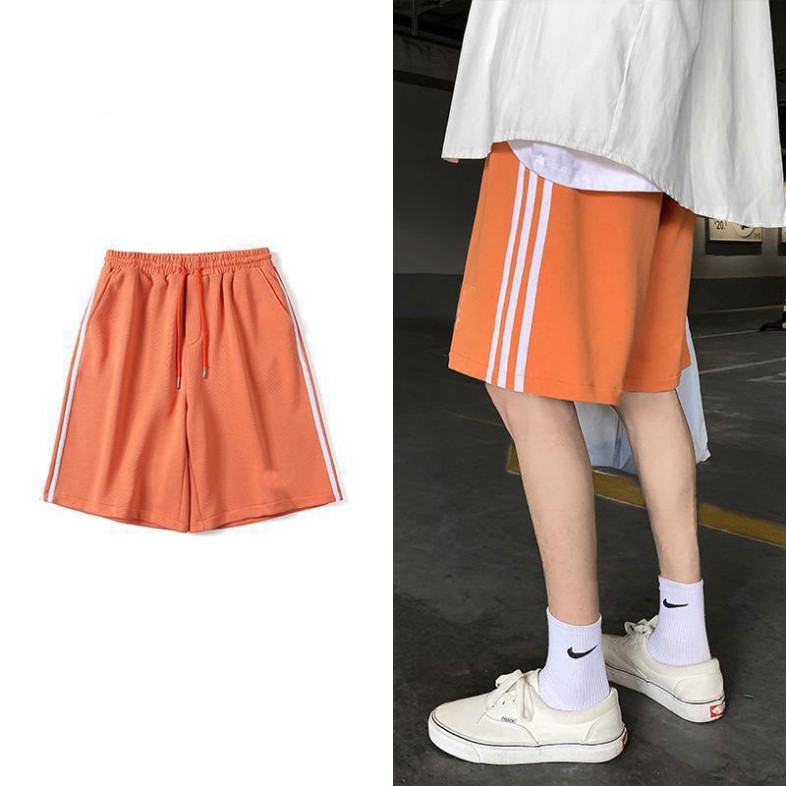 Quần short 3 line - Quần đùi nam 3 sọc oversize - 5 màu ĐEN / TRẮNG / CAM / TÍM / XÁM