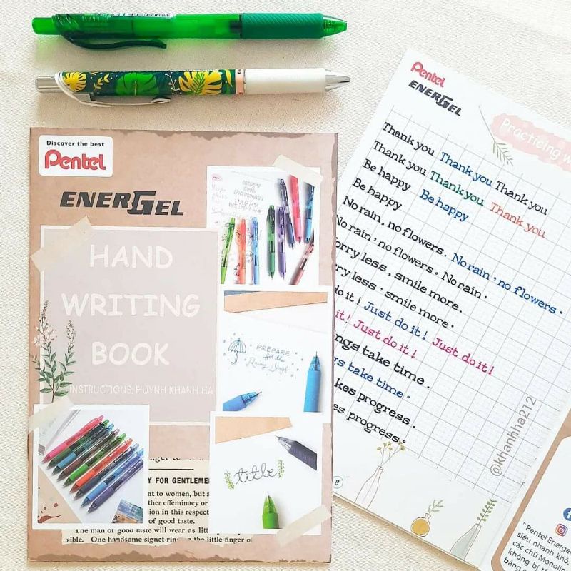 Sổ Luyên Chữ Đẹp Pentel Energel Hand Writing Book