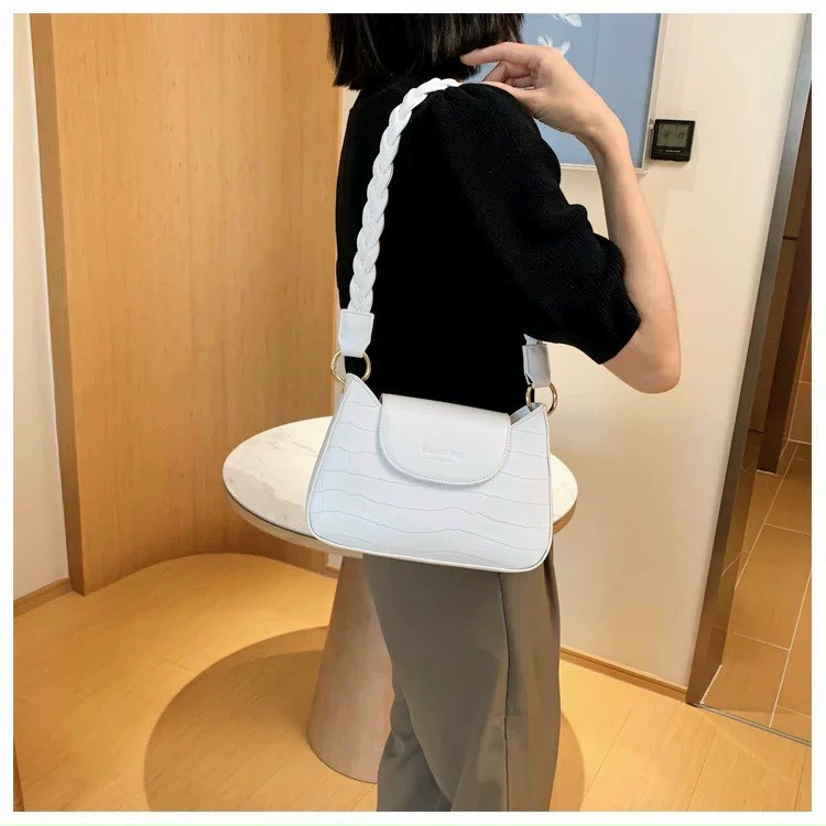 TÚI ĐEO CHÉO, KẸP NÁCH ĐẸP DA PU ĐI CHƠI DÁNG BASIC DA RẮN PHỐI XÍCH PK 223 - #tuikepnach