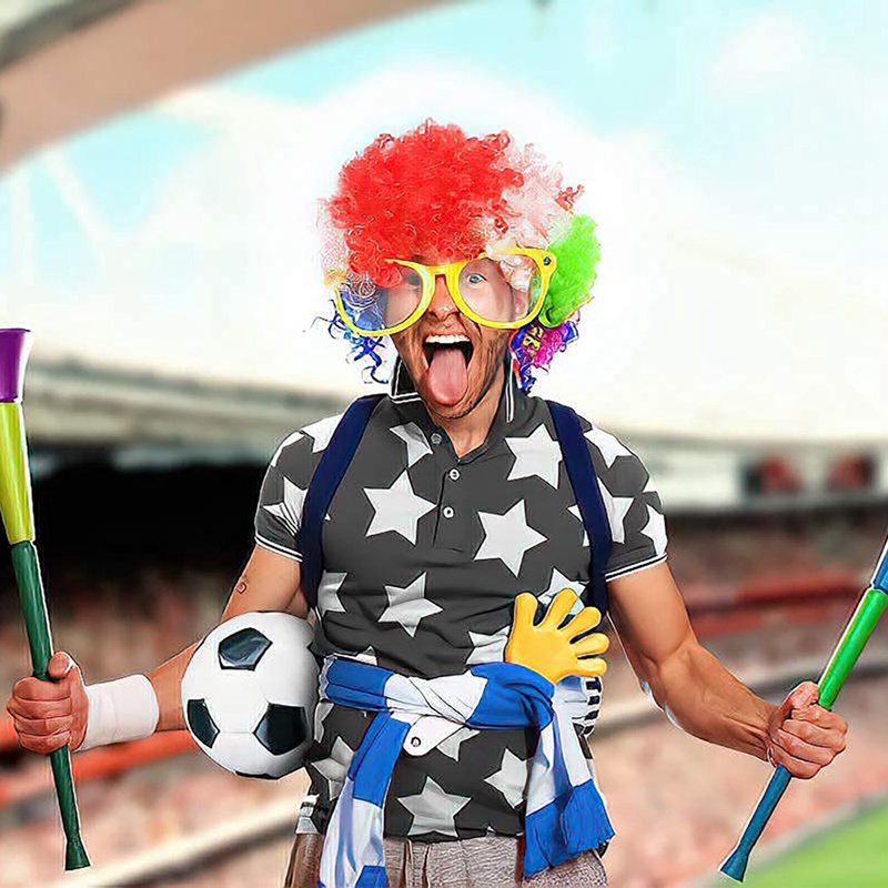 Bộ 2 Tóc Giả Xoăn 70 's 80' s Hình Chú Hề Vui Nhộn Cho Người Lớn Và Trẻ Em