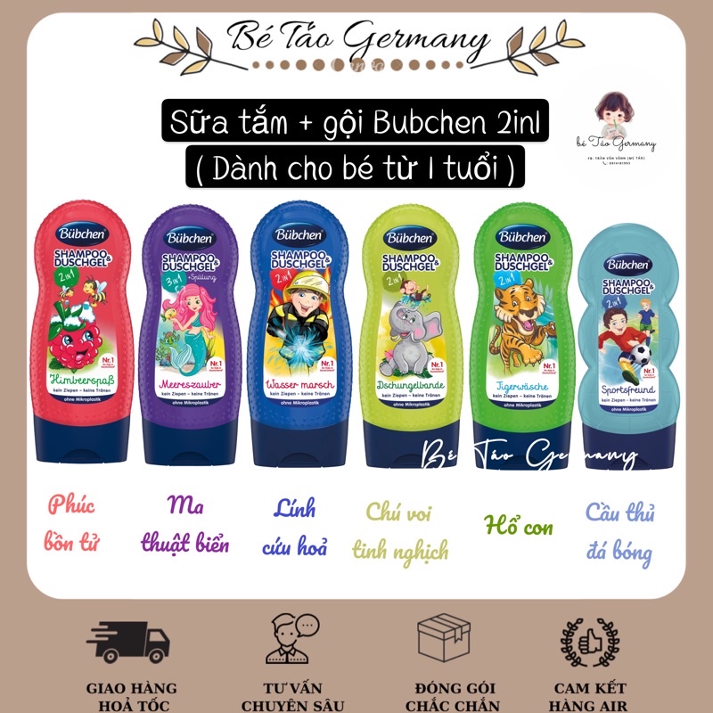 SỮA TẮM GỘI BUBCHEN 2IN1 ĐỨC