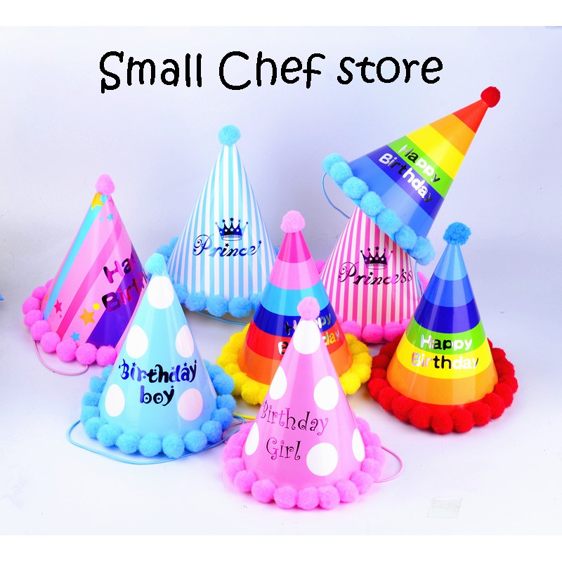 Mũ sinh nhật quả bông cho chủ tiệc