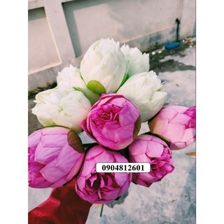 Hoa sen giả cao cấp- BÔNG SEN QUAN ÂM chất liệu bằng lụa đẹp cao cấp - Hoa giả hàng loại 1