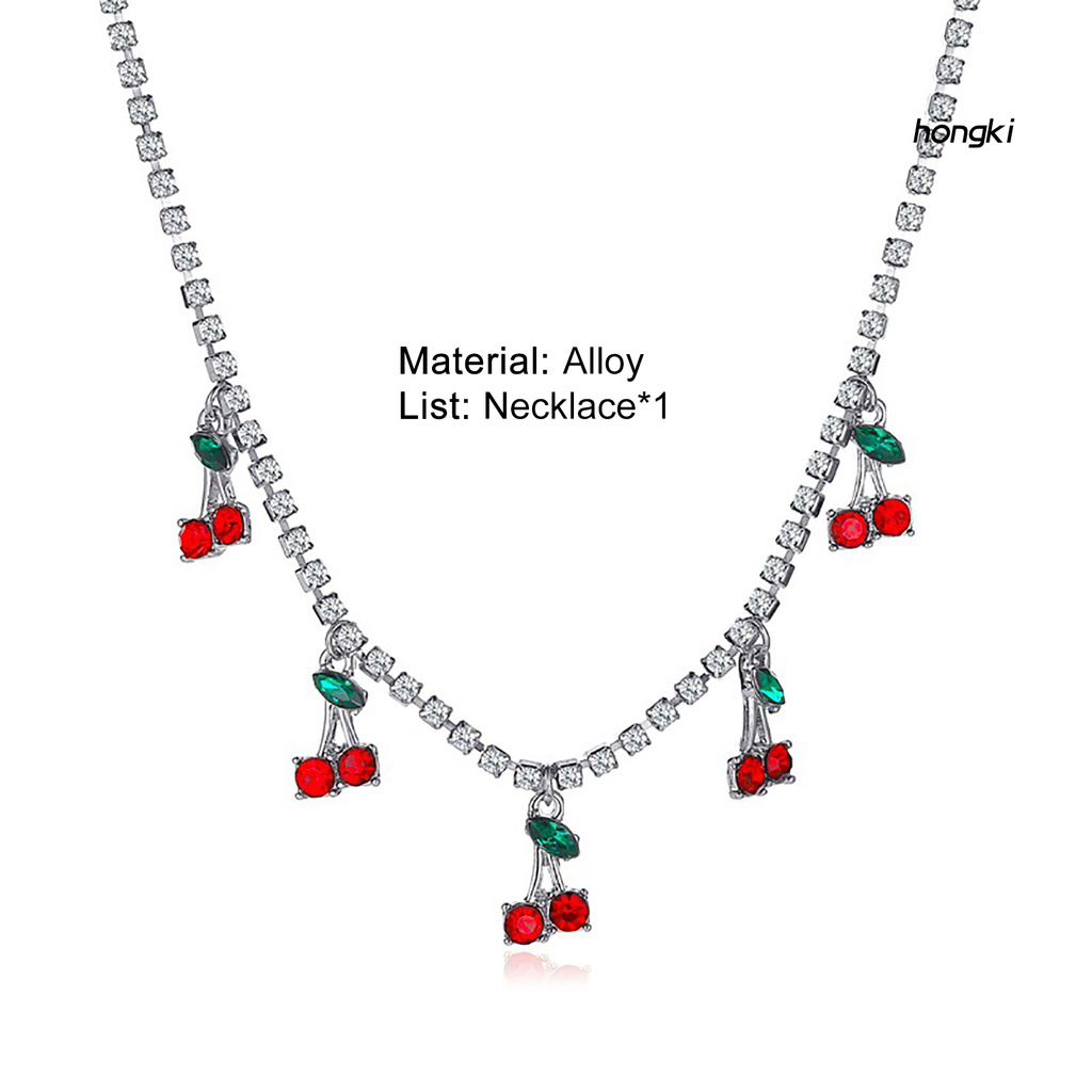 vòng cổ Hợp Kim Mặt Hình Quả Cherry Dễ Thương Cho Nữ