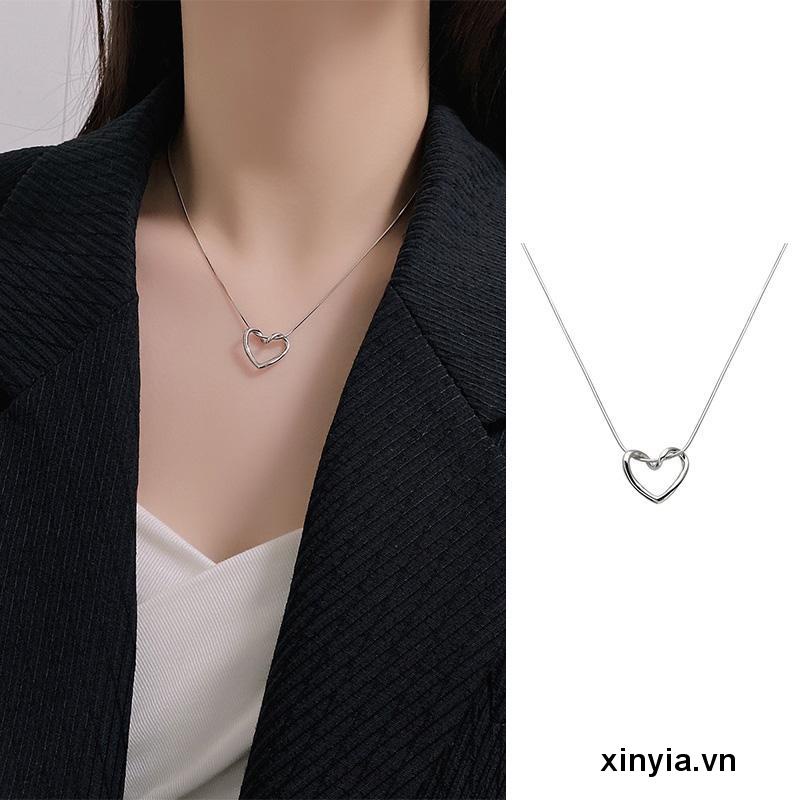 Vòng cổ Hợp Kim Mặt Hình Tròn Rỗng Trái Tim Rỗng Đơn Giản Dễ Phối Đồ Cho Nữ
