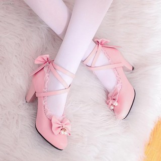 Giày cao gót phong cách lolita xinh xắn cho bé gái 12-15 - 11 tuổi