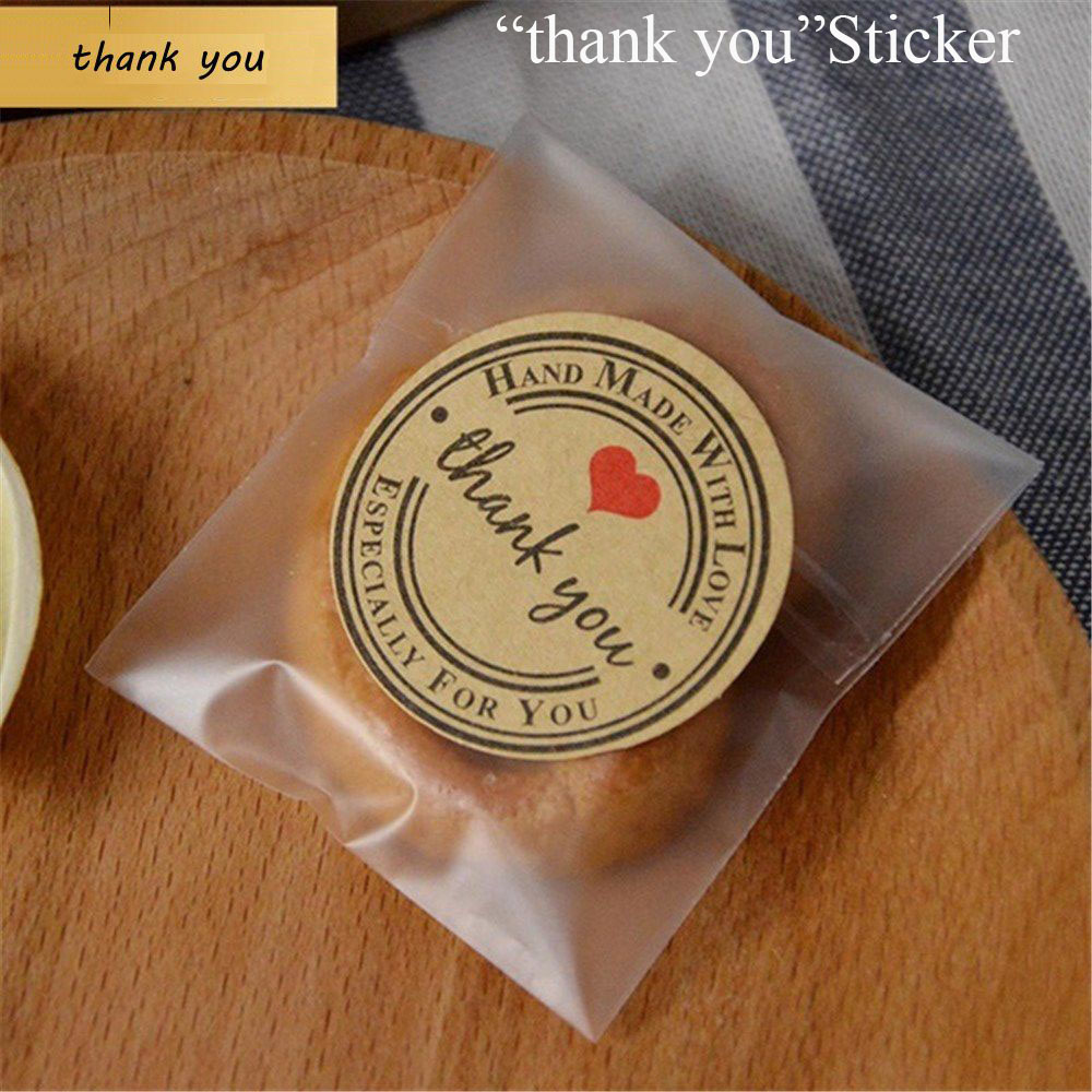 Set 12 Nhãn Dán Trang Trí Quà Tặng In Chữ &quot;Thank You&quot; 3.5cm