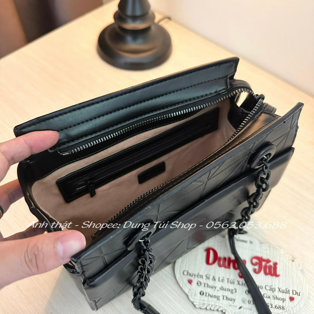 Túi nữ đeo vai size 23 ngăn rộng túi khóa zip chất da lì dày PW2-76390095 full màu