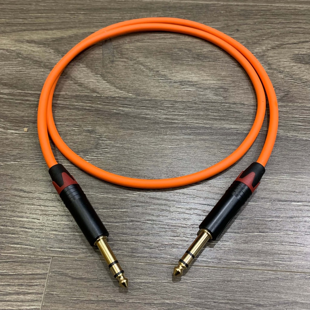 Dây cáp 6.5 2 đầu, jack 6 ly mạ vàng, dây lõi đồng mát đồng, thiếc hàn loại tốt