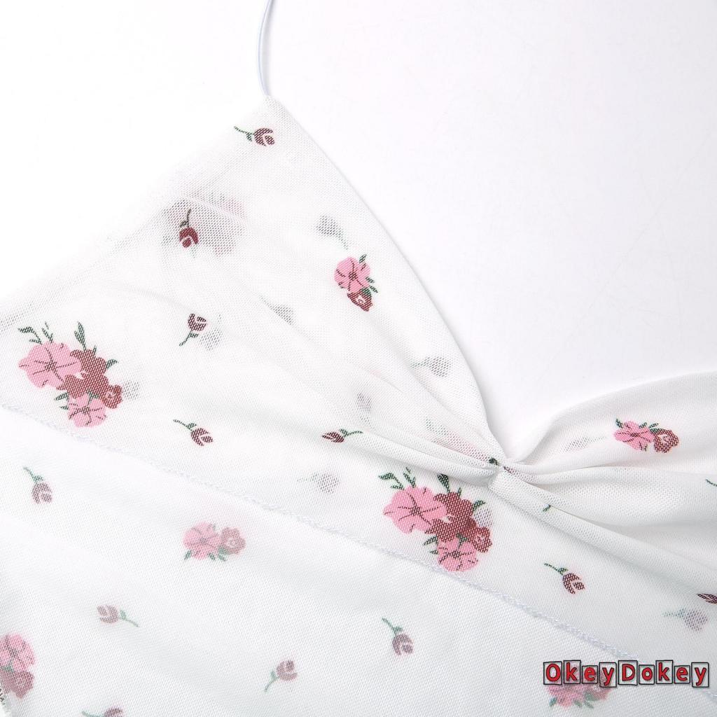 Áo Ống Cổ Chữ V In Họa Tiết Hoa Độc Đáo Thiết Kế Độc Đáo Thời Trang Quyến Rũ Cho Nữ