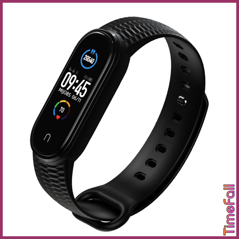 Dây đeo mi band 6, mi band 5 vân sần nút kim loại chính hãng MIJOBS - dây đeo thay thế mi band 5, miband 6 nút kim loại