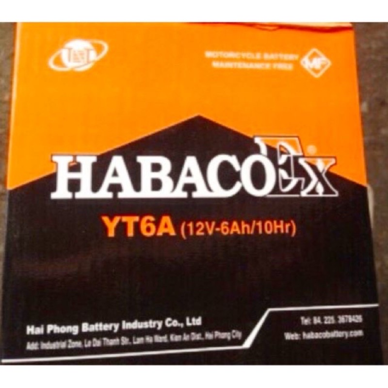 ac quy habaco YT6A 12v-6ah dành cho xe honda dream, yamaha sirius rc