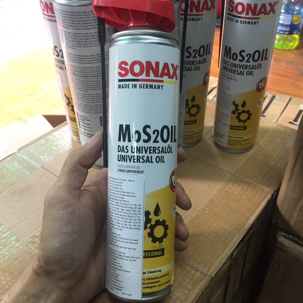 Sonax - Dầu bảo quản, dưỡng khoang máy, chống rỉ sét Mos2Oil 339400 400ml