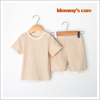 Bộ cộc hè 100% cotton hữu cơ cúc vai mommy's care cho bé 0-24 tháng tuổi