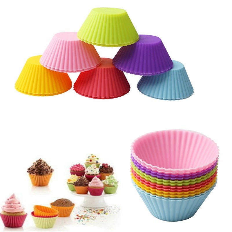 Set 6 Khuôn Làm Bánh Hình Tròn Bằng Silica gel Tiện Dụng