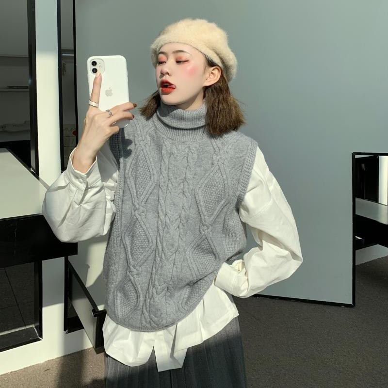 Áo Len Cổ Lọ Không Tay Giữ Ấm Thời Trang Dành Cho Nữ | BigBuy360 - bigbuy360.vn