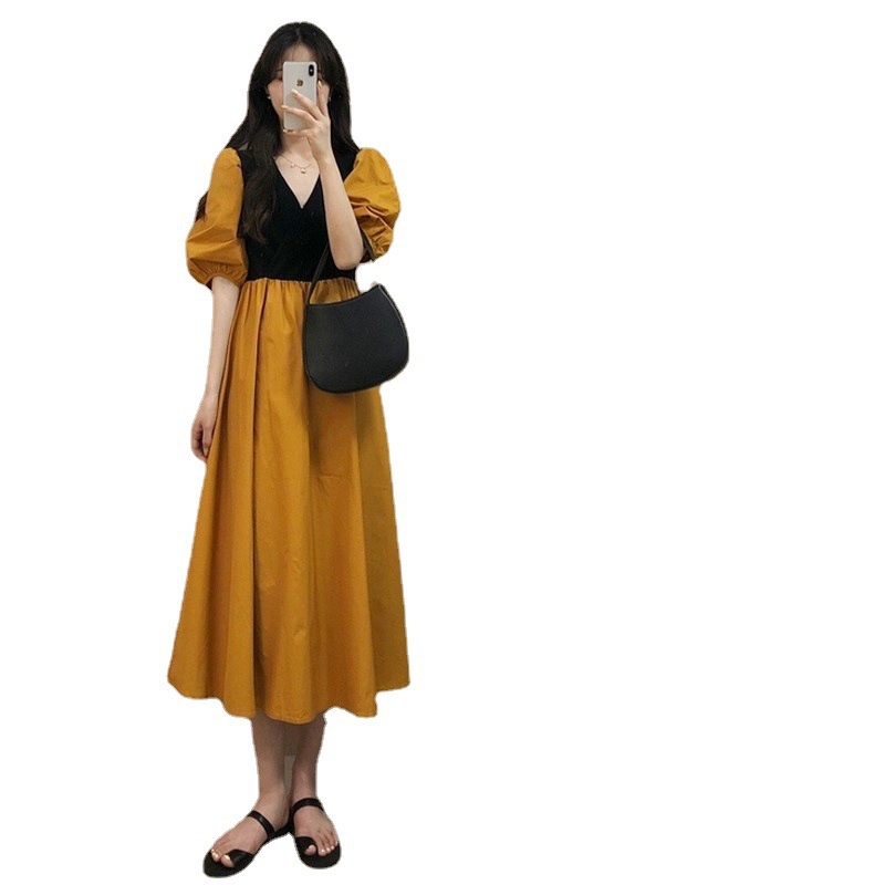 Đầm Tay Ngắn Phong Cách Hong Kong Thời Trang Mùa Hè Kiểu Mới