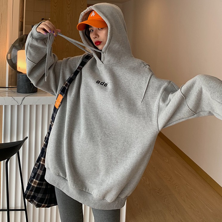 Áo khoác sweater Hoodie lót nhung màu xanh dạ quang cá tính trẻ trung cho học sinh | BigBuy360 - bigbuy360.vn