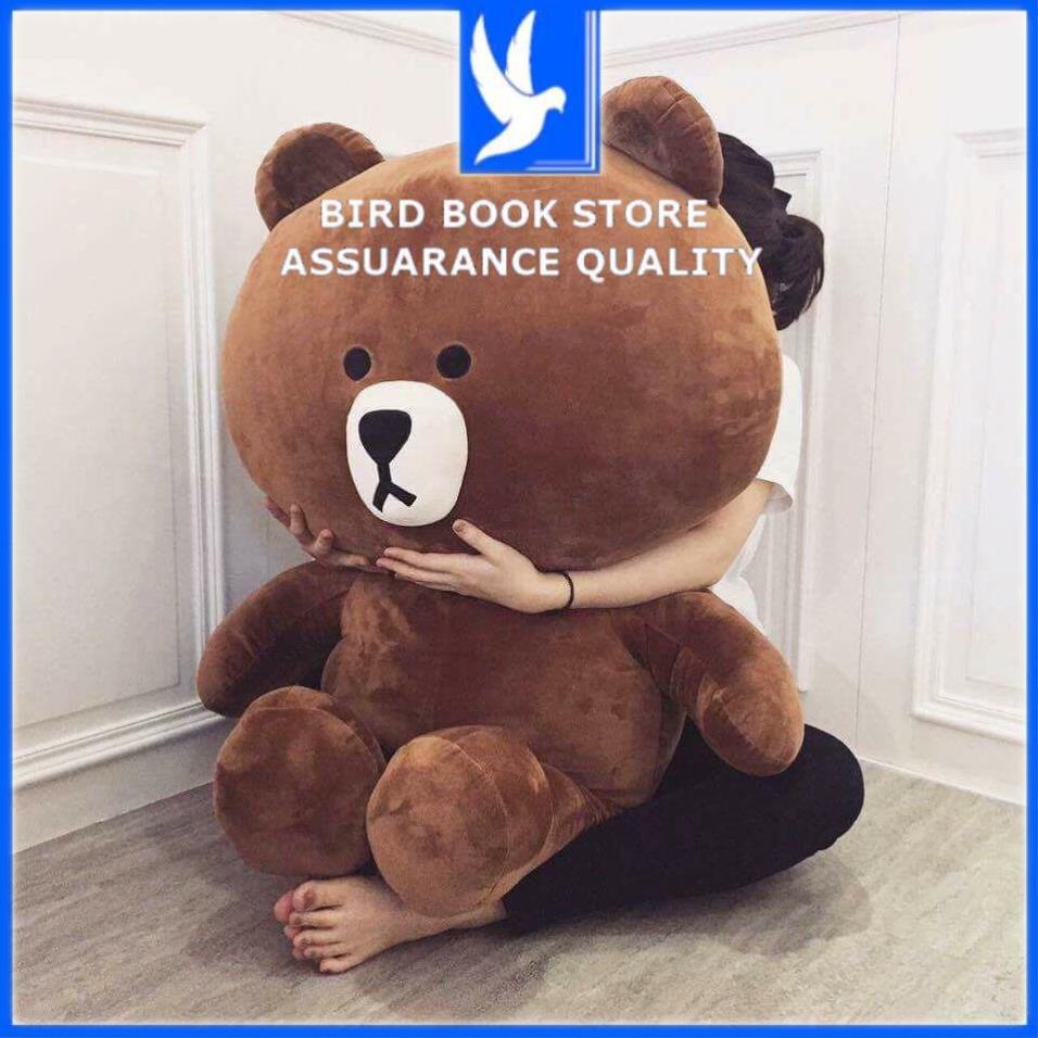 Gấu Bông Brown khổng lồ khổ vải 1M6 - Gối ôm ngủ hình thú hàng cao cấp Bird book