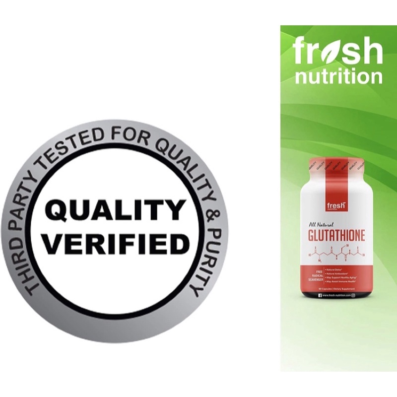 Viên Trắng Da Nội sinh thuần chay ko biến đổi gen Fresh Nutrition Glutathione 500mg 90v USA