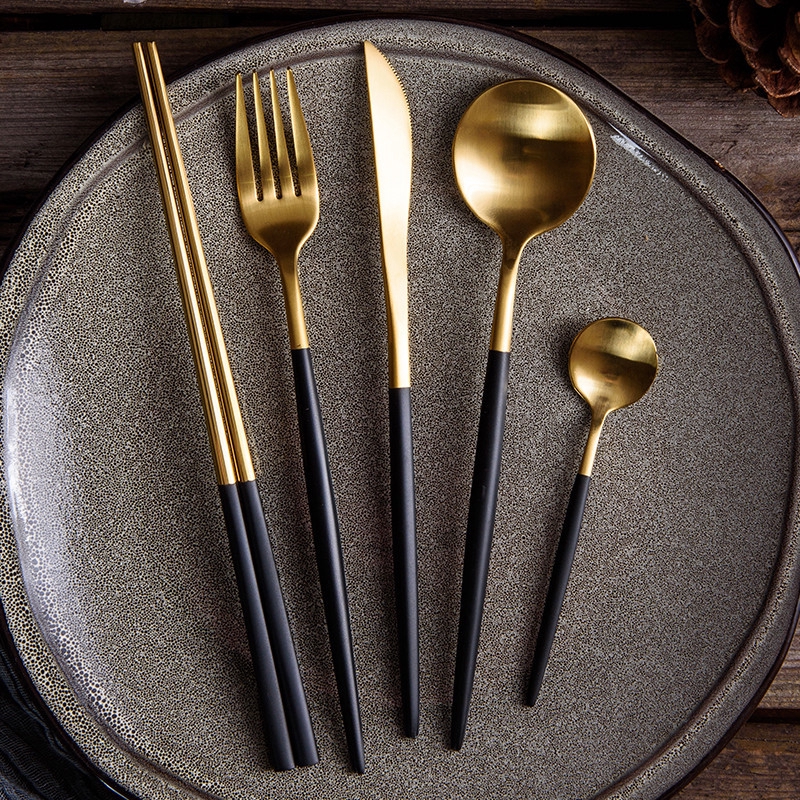 Dao / Nĩa / Thìa / Đũa ăn phong cách châu Âu phù hợp dùng bít tết trái cây