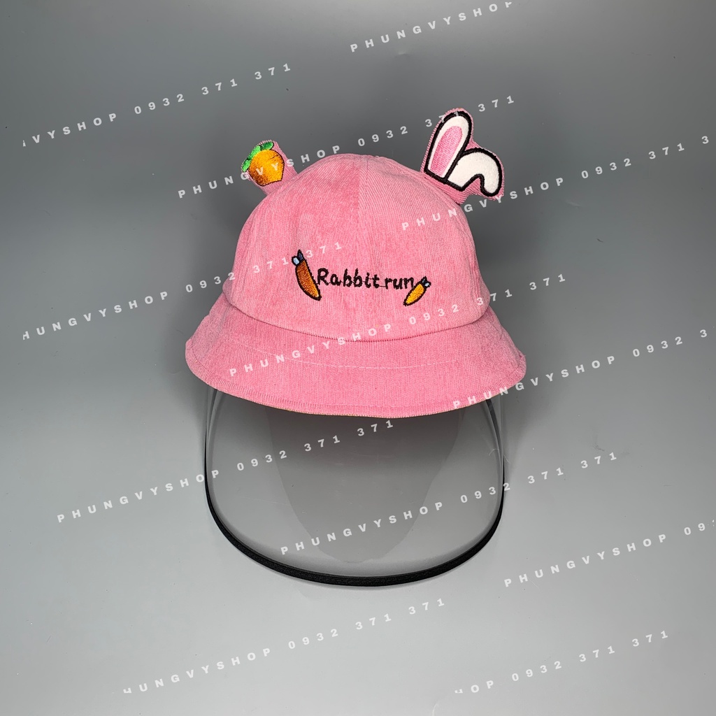 Bé &lt;2 tuổi/ Vòngđầu 49.5cm– Mũ CHỐNG GIỌT BẮN cho bé trai bé gái - RAB RUN- Nón cản bụi trẻ em