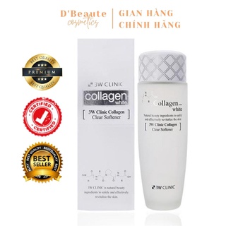 Nước hoa hồng dưỡng ẩm và dưỡng trắng da Collagen 3W CLINIC COLLAGEN WHITE CLEAR SOFTENER 150ml - Hàn Quốc Chính Hãng