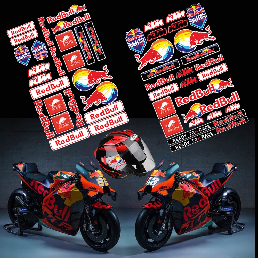 Miếng Dán Trang Trí Mũ Bảo Hiểm Chống Thấm Nước Hình Red Bull