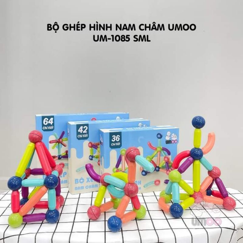 Bộ xếp hình nam châm từ tính Umoo
