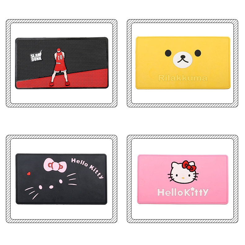 Hello kitty Thảm Lót Điện Thoại / gps / Đồ Dùng Trên Xe Hơi Chống Trượt Họa Tiết Hoạt Hình mickey minnie Dễ Thương